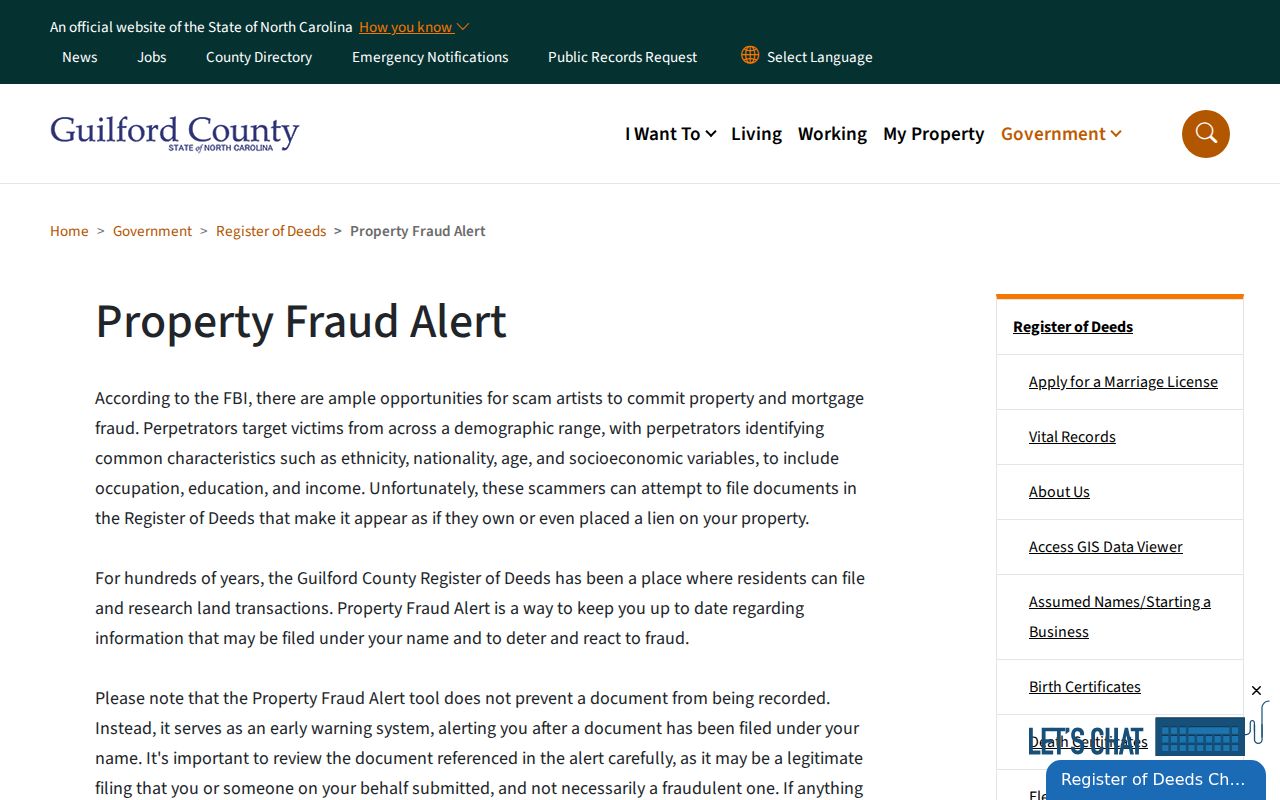 High Point residents directory Guilford property fraud alert information
