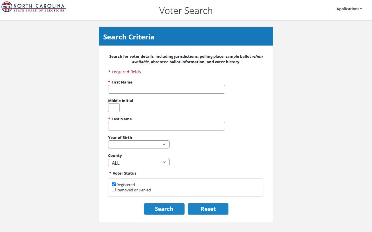 High Point residents directory North Carolina voter lookup form