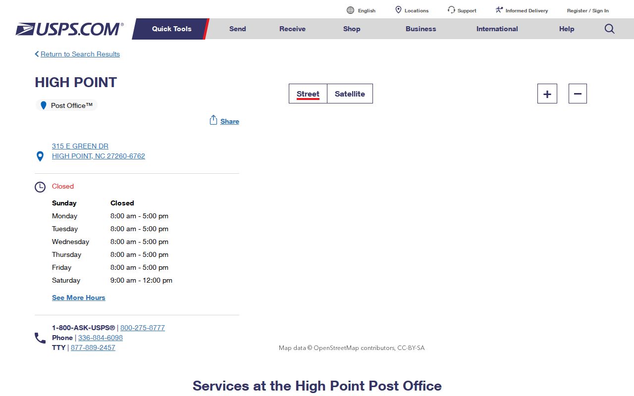 High Point ZIP code USPS post office reference